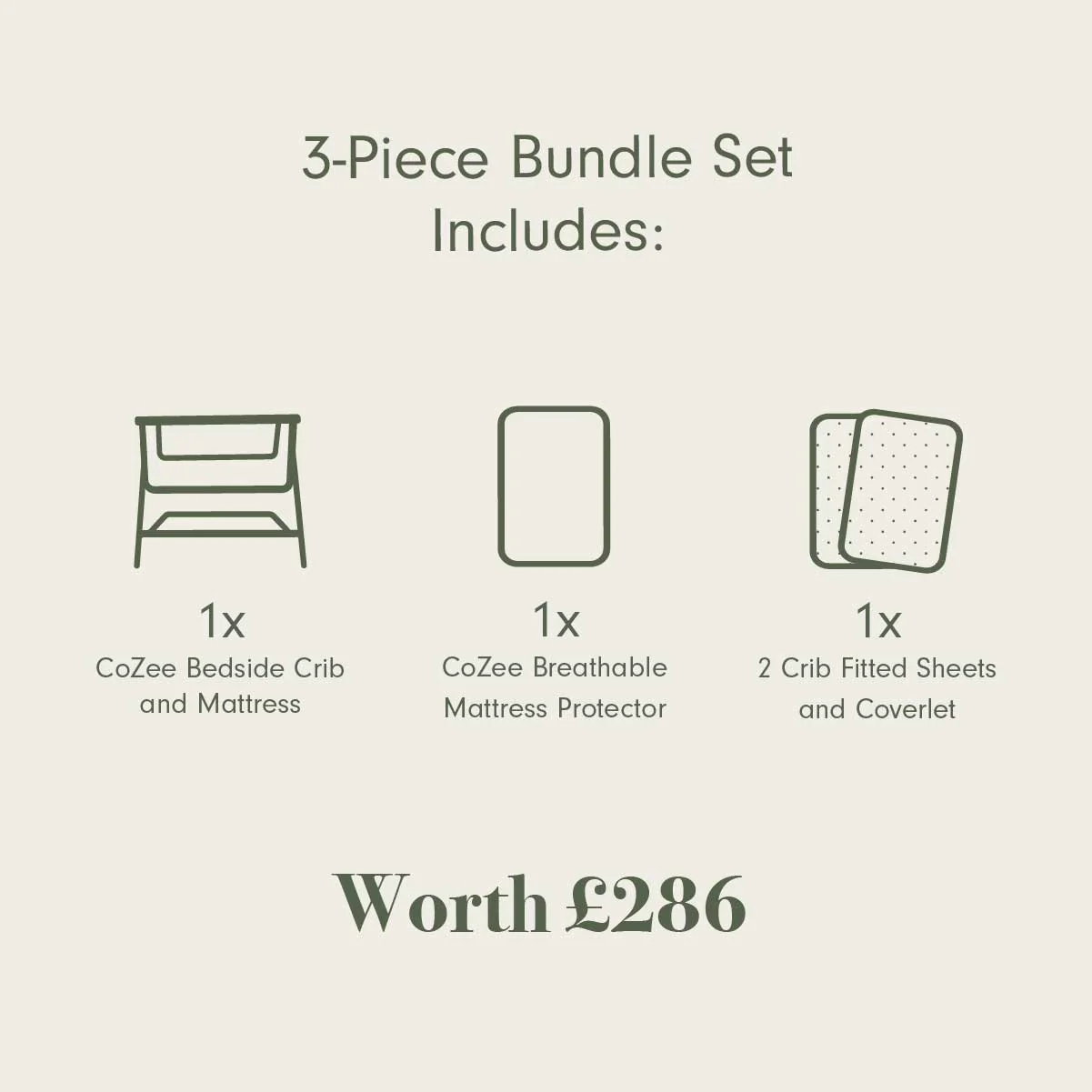 CoZee Air Bedside Crib & Bedding Bundle - Image 2