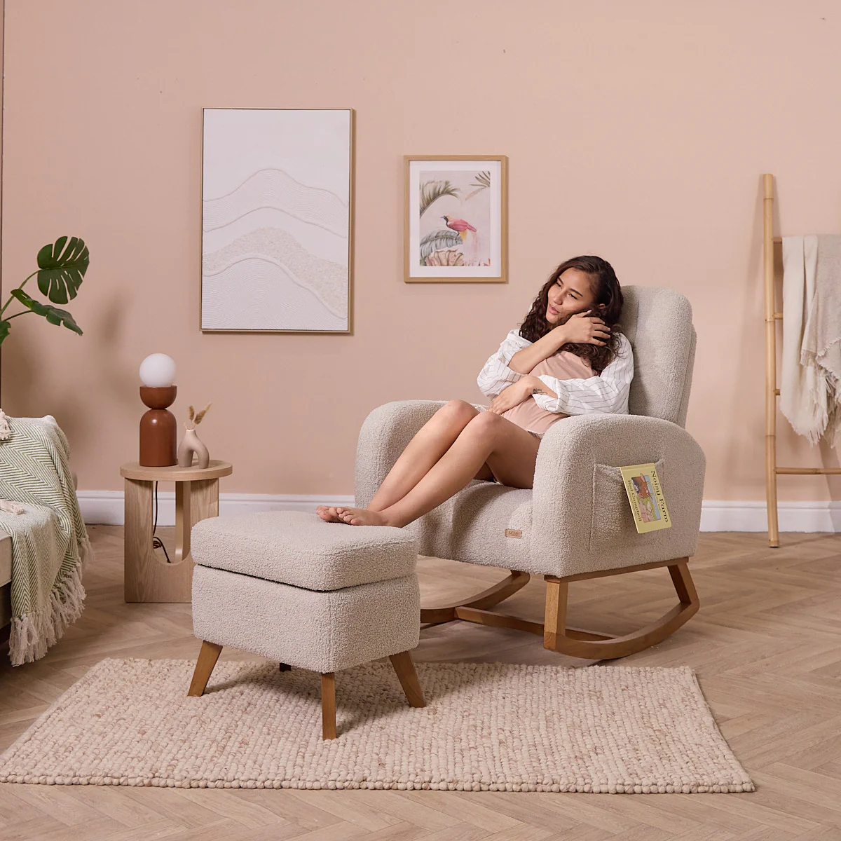 Luca Rocking Chair & Storage Footstool - Image 3
