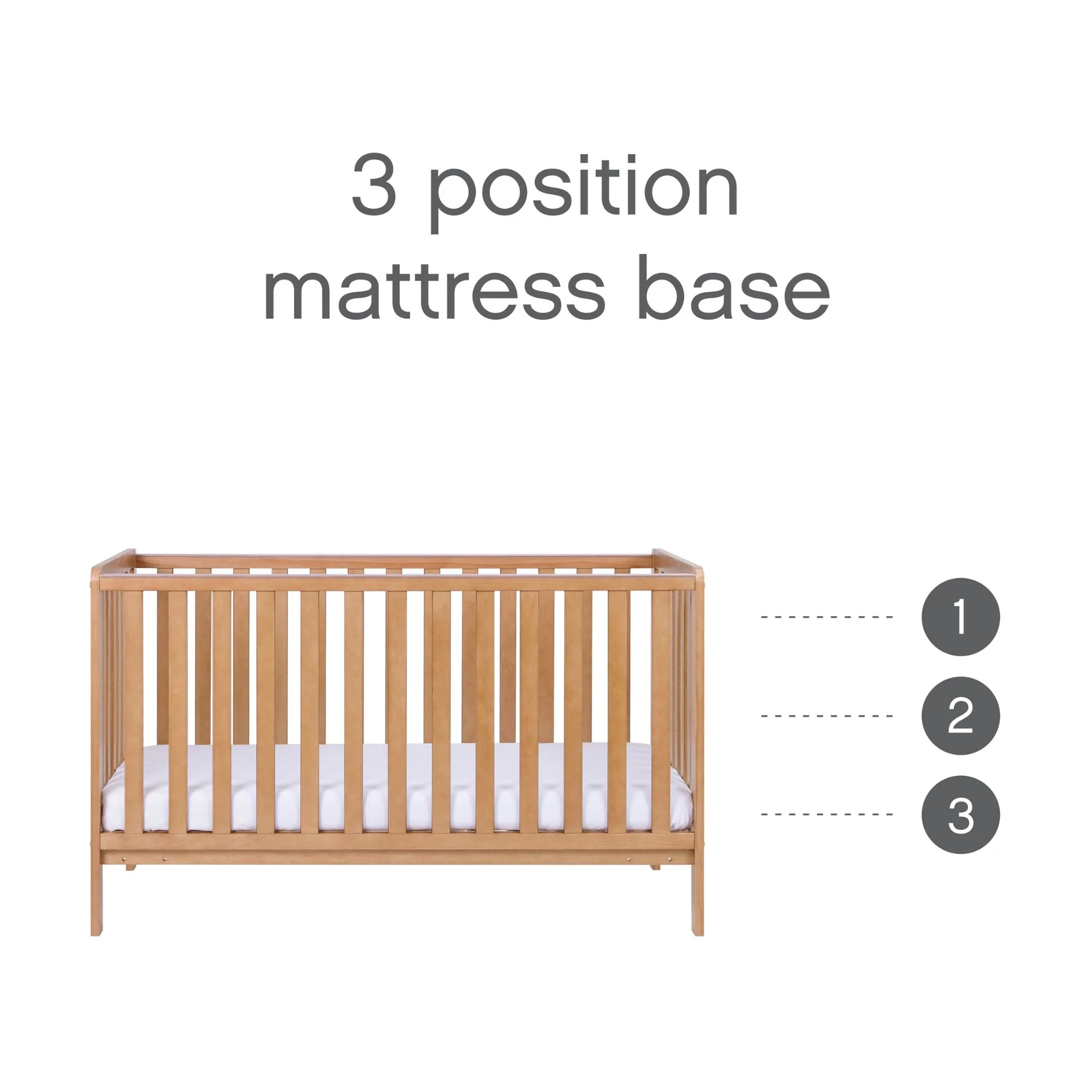 Malmo Cot Bed with Cot Top Changer & Mattress - Image 5