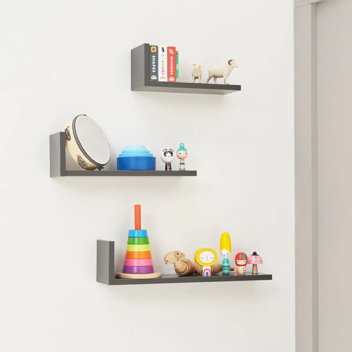 Rio Set of Three L-Shaped Wall Shelves