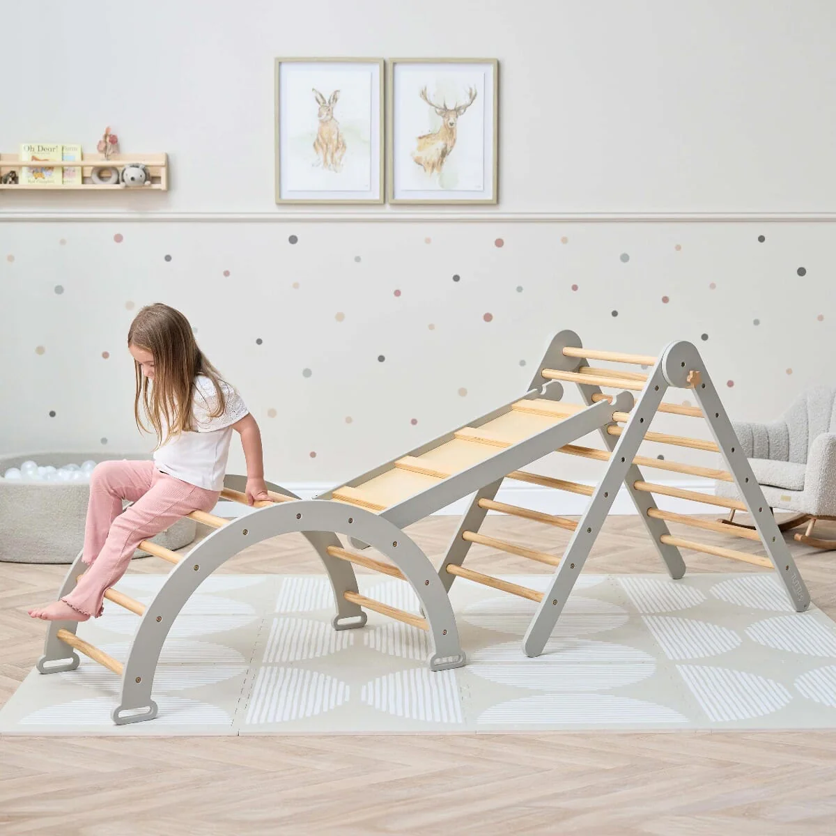 Scala Montessori 3-in-1 Pikler Climbing Frame with Climbing Wall - Image 5