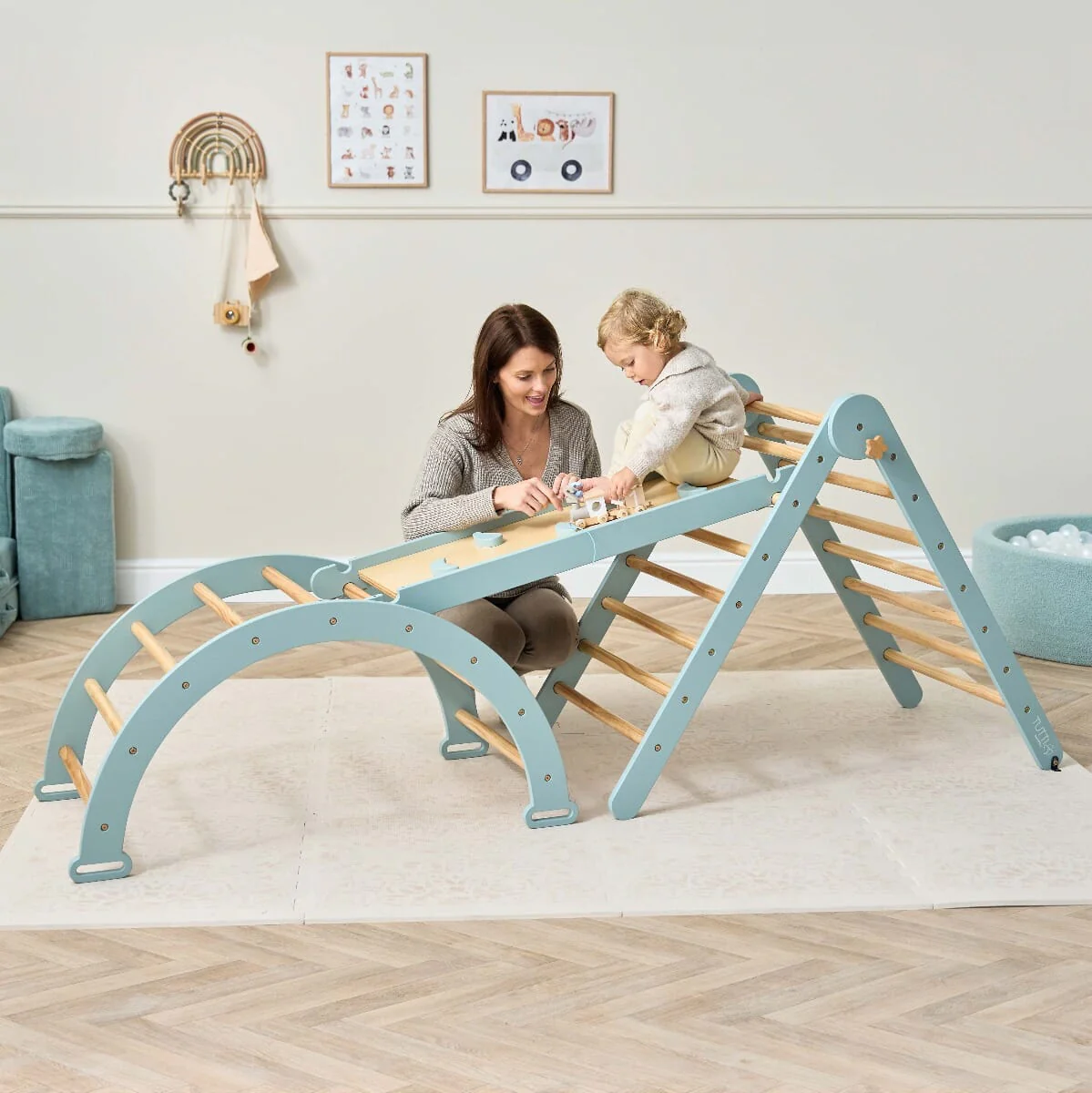Scala Montessori 3 in 1 Pikler Climbing Frame with Climbing Wall
